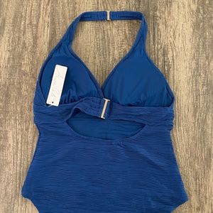 NWT Anne Cole Women's Standard Halter One Piece, Low Tide Blue Size 14